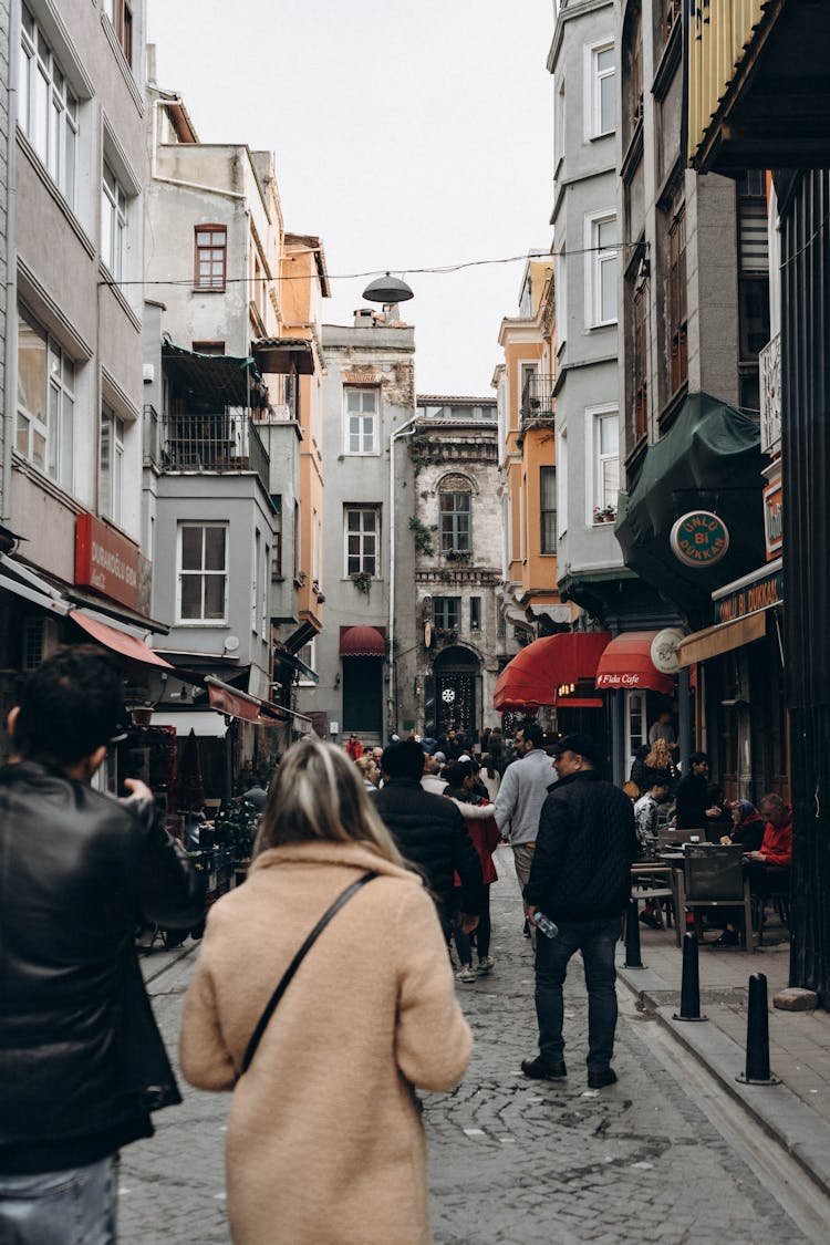 People Walking On Street In Istanbul