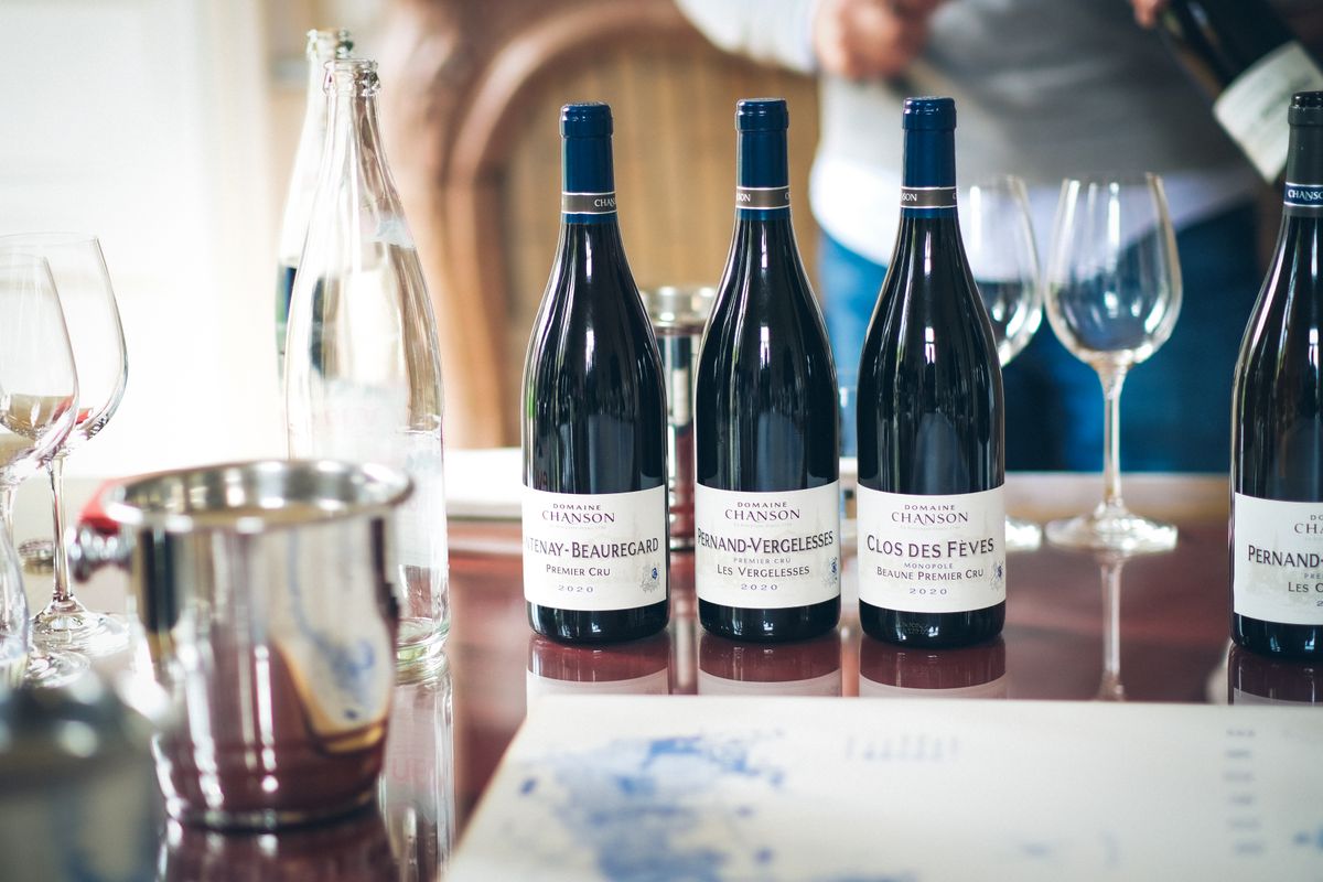 Elegant wine tasting setup