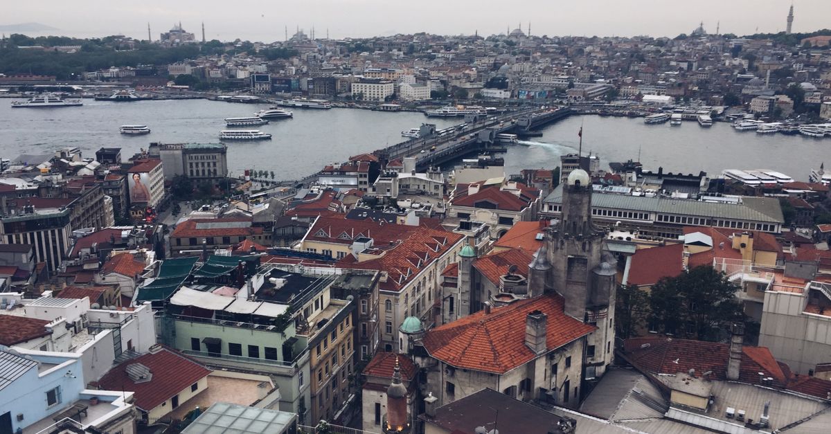 Explore Istanbul's stunning cityscape with historic architecture and waterways viewed from above.
