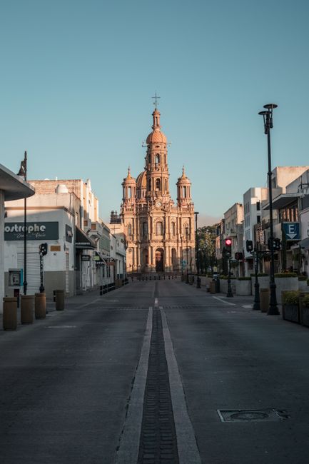 Stunning view of Templo de San Antonio, Aguascalientes, captured in serene, early morning light.