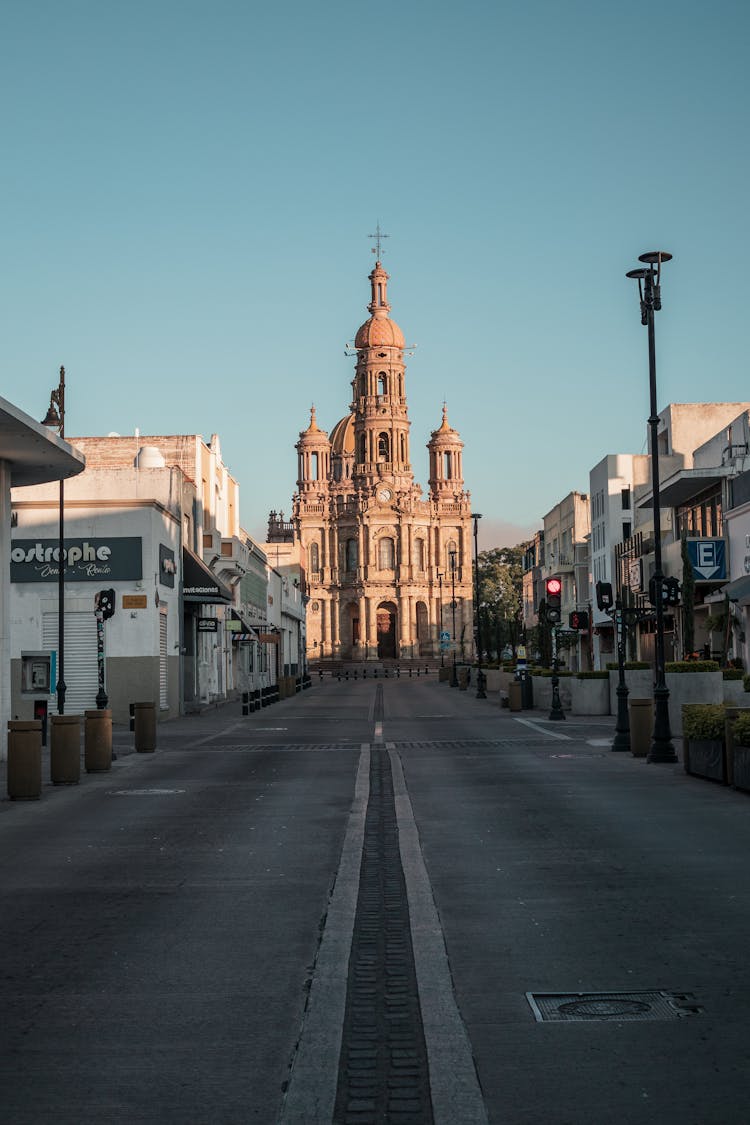 Distant View On Templo De San Antonio, Aguascalientes, Mexico