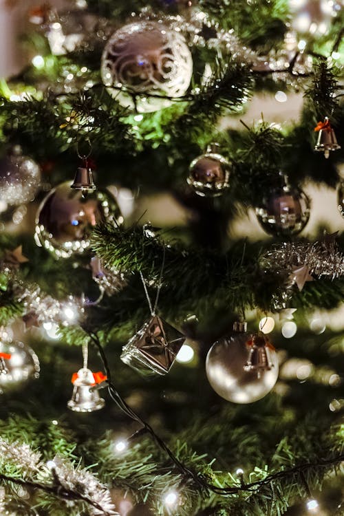 Close Up Photography of Christmas Tree and Baubles