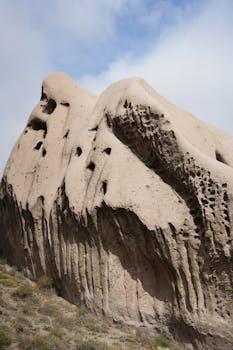 Stunning eroded rock formation in Patagonia, capturing the beauty of San Carlos de Bariloche, Argentina.