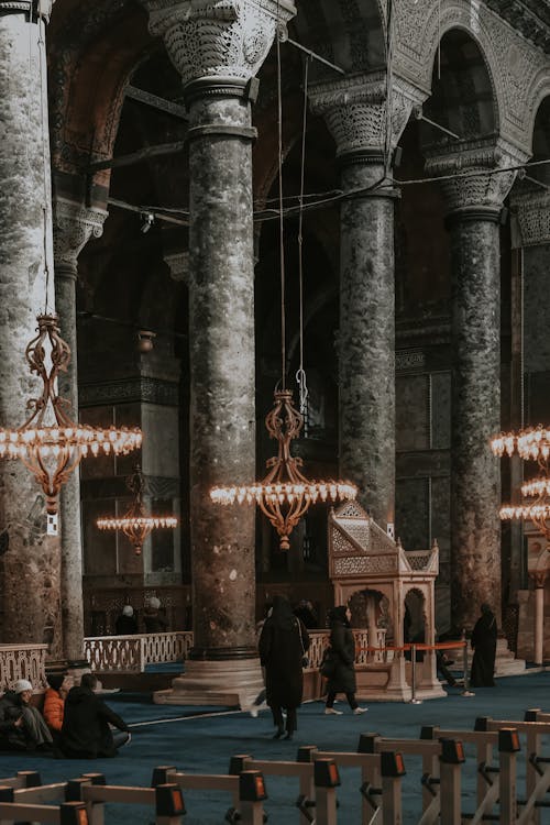 Foto profissional grátis de colunas, hagia sophia, interior