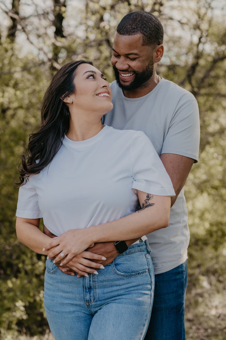 Smiling Couple In A Hug