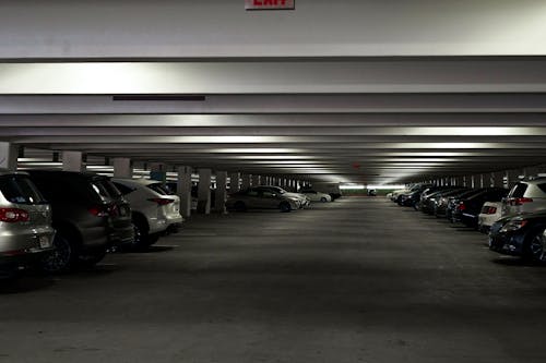View of Cars Parked in a Garage 