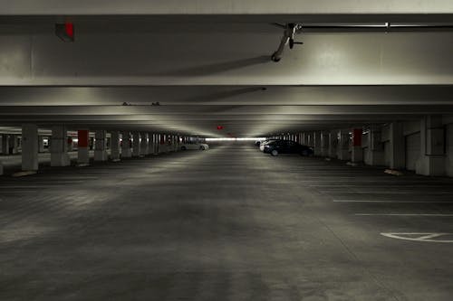 View of an Almost Empty Multi-storey Car Park