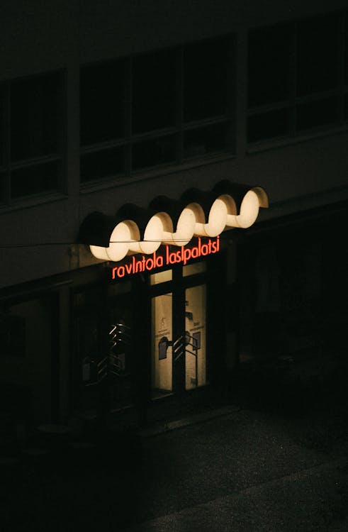 Neon on Building at Night