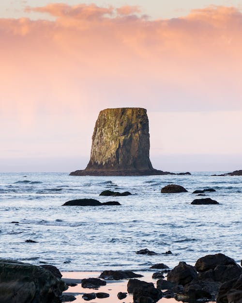 A Quillayute Needle - Rock Formation on the Pacific Coast in Olympic National Park in Washington, USA
