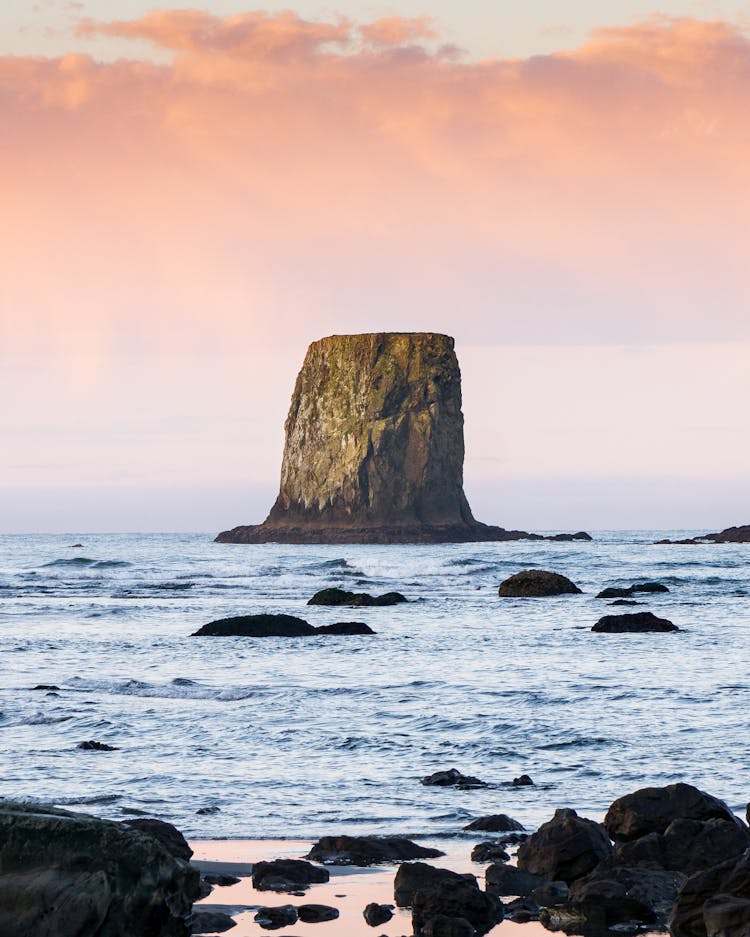 A Quillayute Needle - Rock Formation On The Pacific Coast In Olympic National Park In Washington, USA