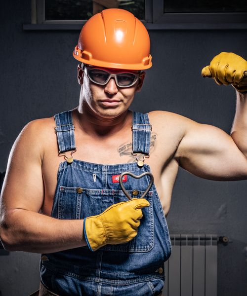 Portrait of Marcus Hale, lead plumber