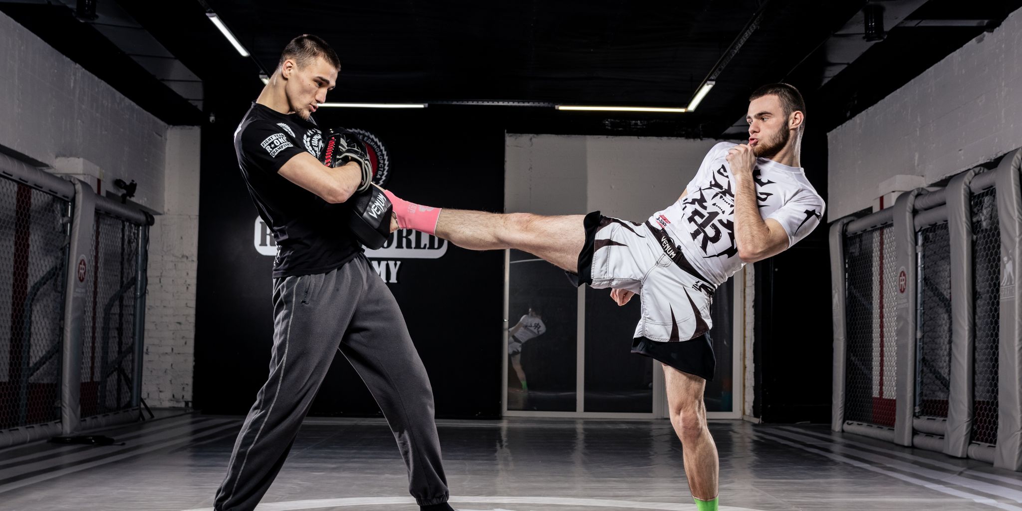 Martial arts class in a dojo