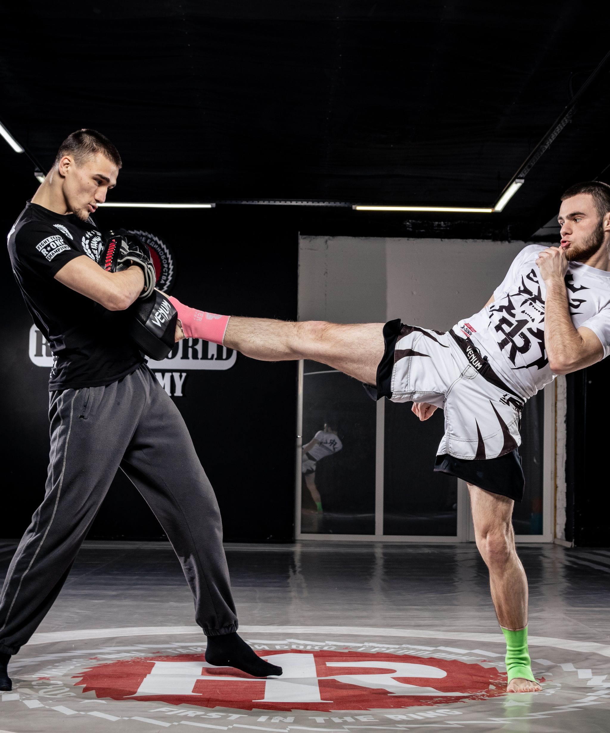 Martial arts class in a dojo