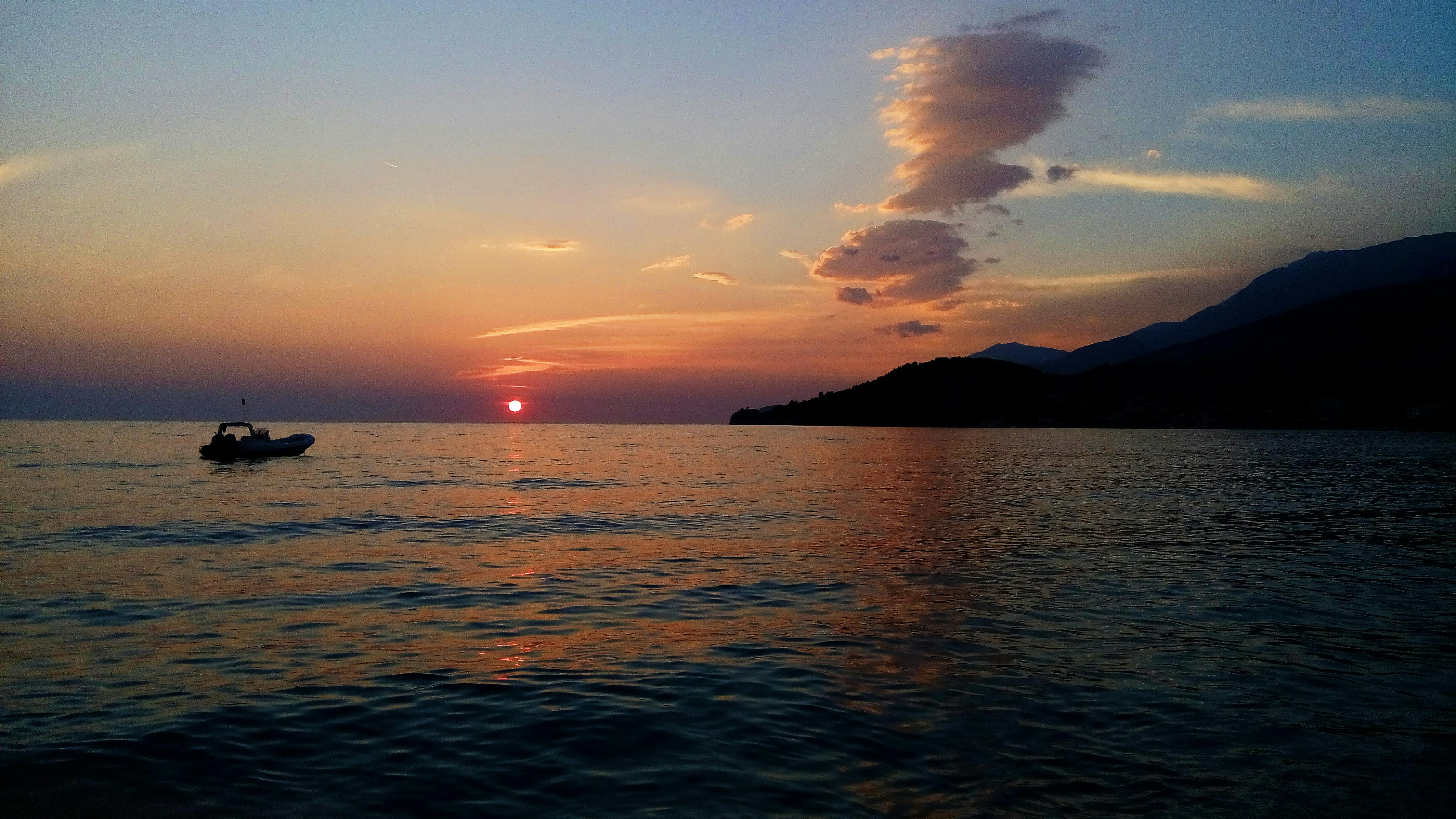 Free stock photo of #sunset #flame #golden #beach #albania #south