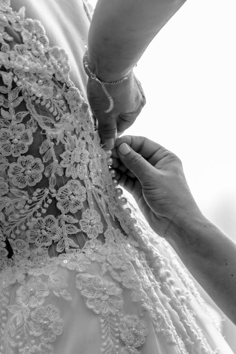 A Preparation For A Wedding In Black And White