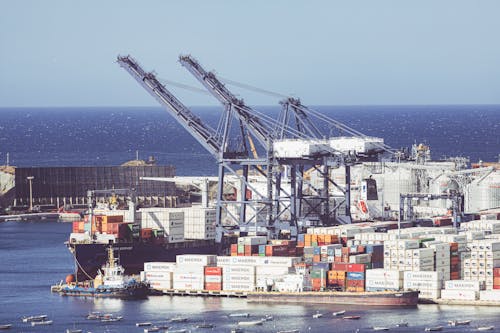 Gratis arkivbilde med commercial dock, containere, containerskip