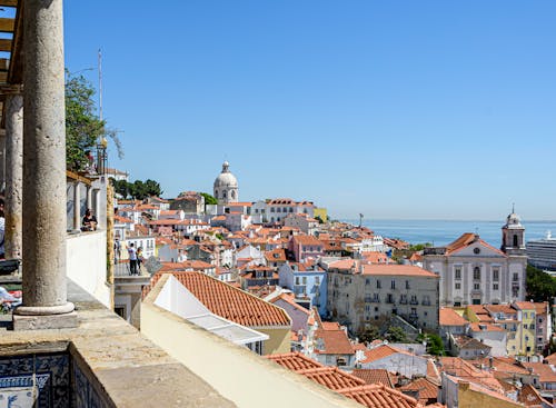 Cityscape of Lisbon and Sea 