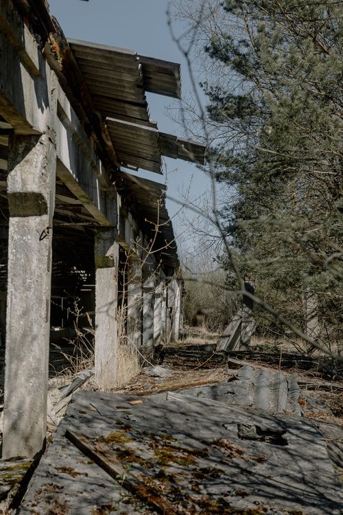 Free Explore this abandoned structure blending with nature, evoking mystery and history. Stock Photo