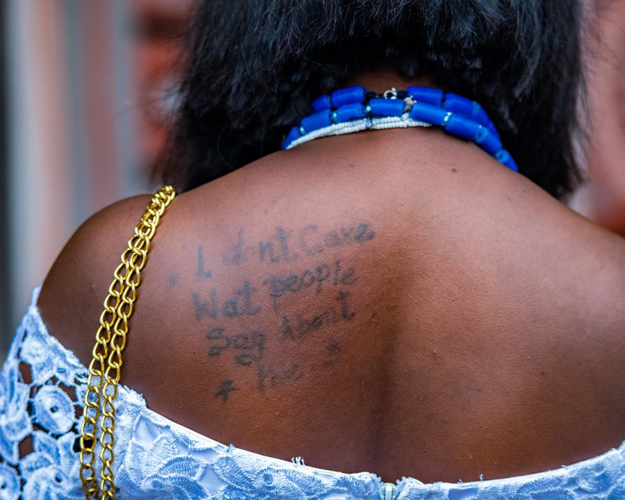 Large-scale back tattoo in full colour