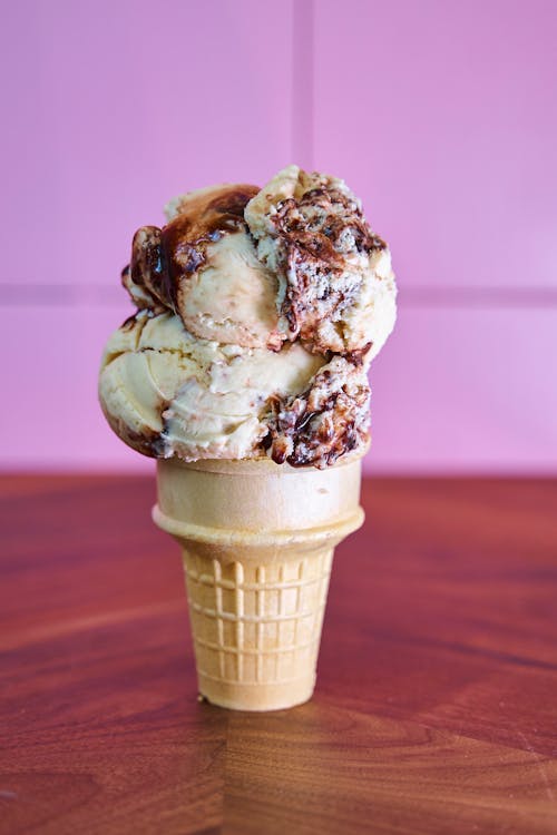 Ice Cream on Pink Background