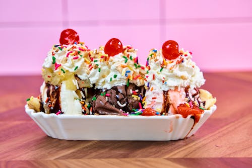 冰淇淋, 甜, 盤子 的 免费素材图片