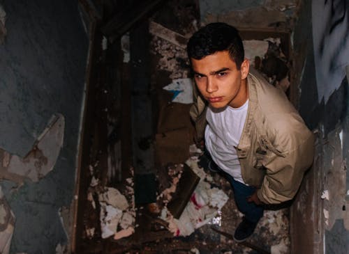 Man Wearing Brown Zip-up Jacket 