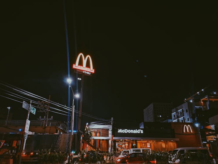 Mcdonald Store At Nigh Time