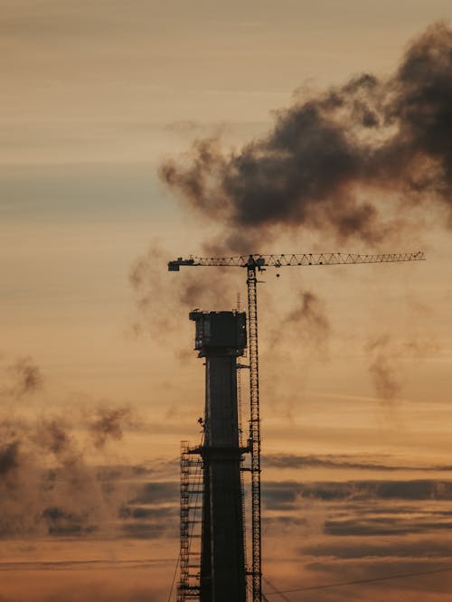 Smoke from Chimney at Sunset