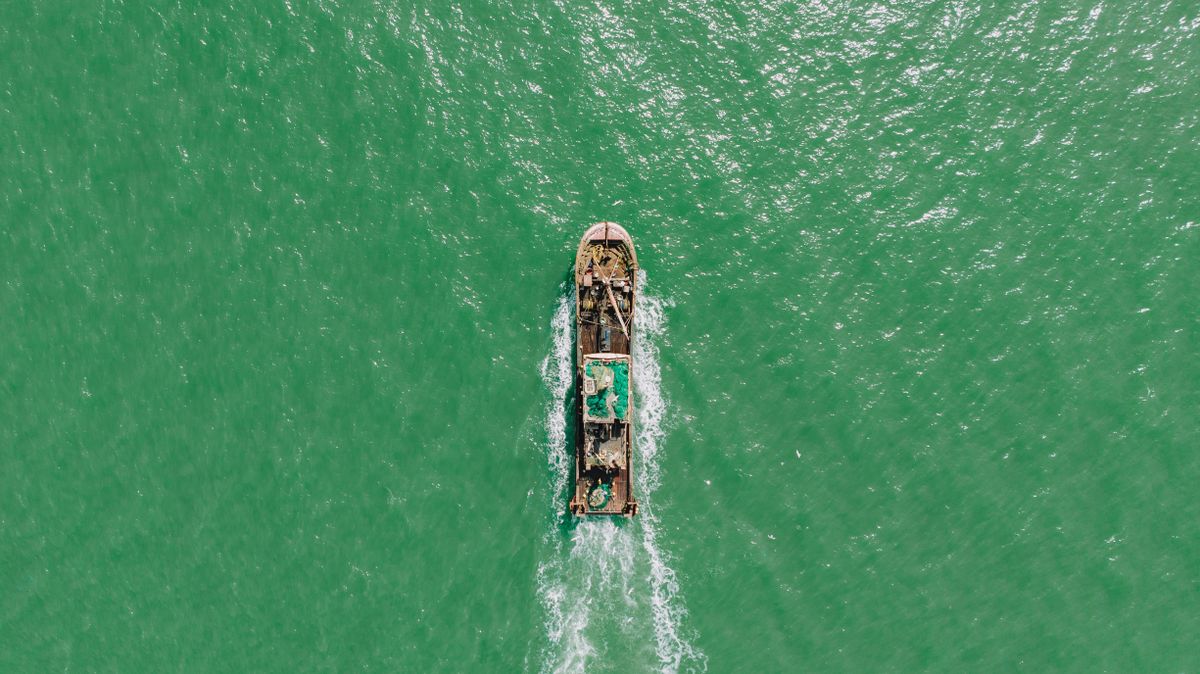 Birds Eye View of Boat on Sea · Free Stock Photo