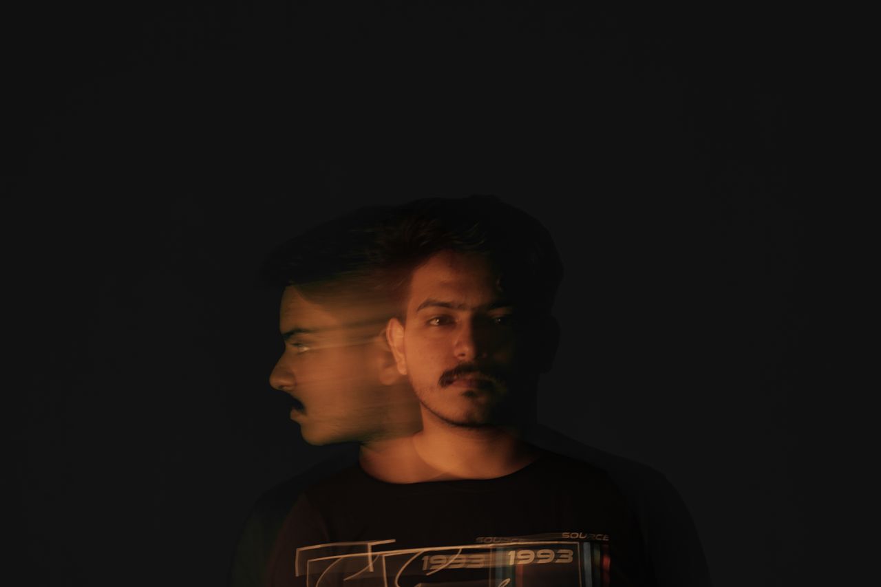 artistic portrait with motion blur and soft light for a creative and m