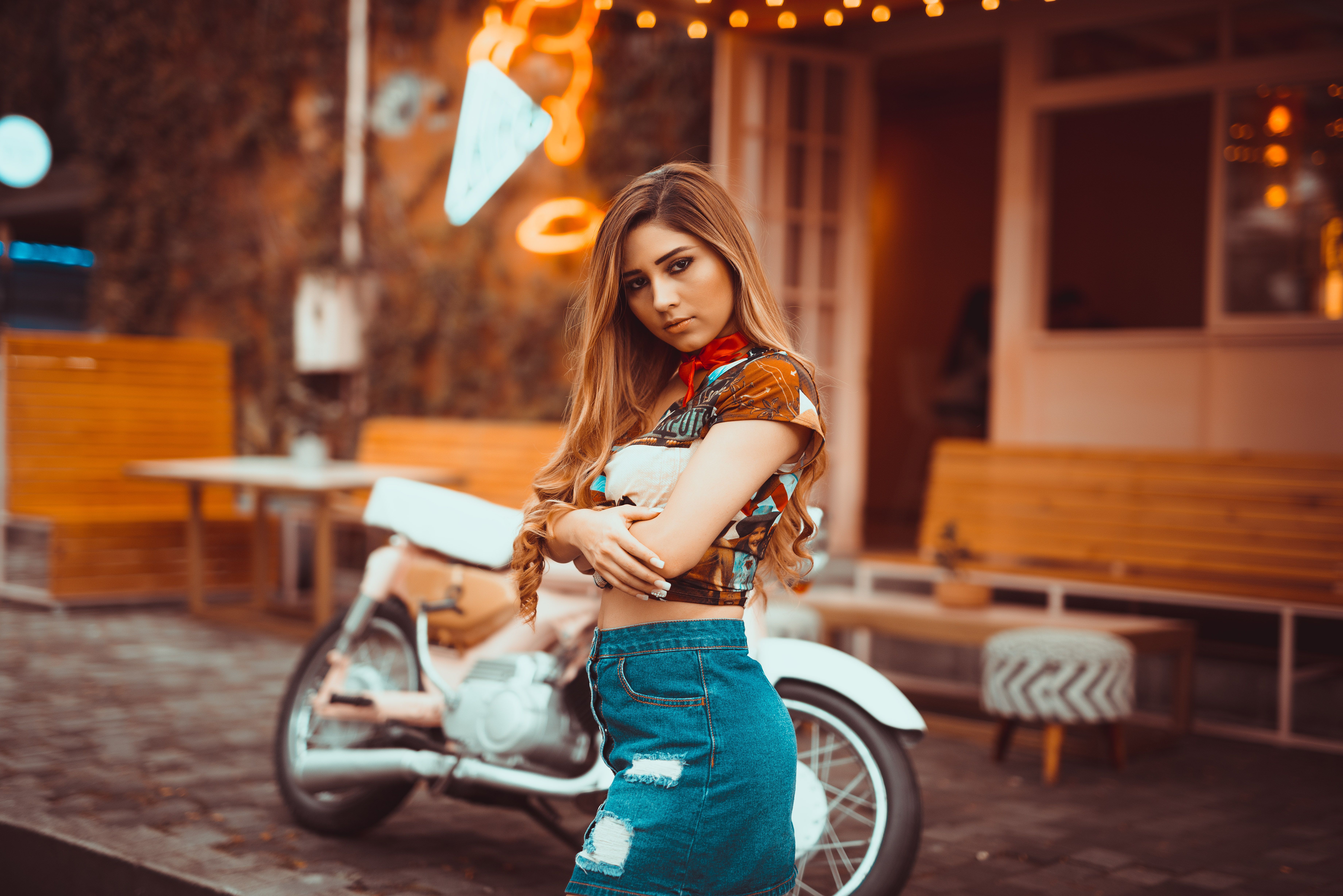 Saia Jeans Longa