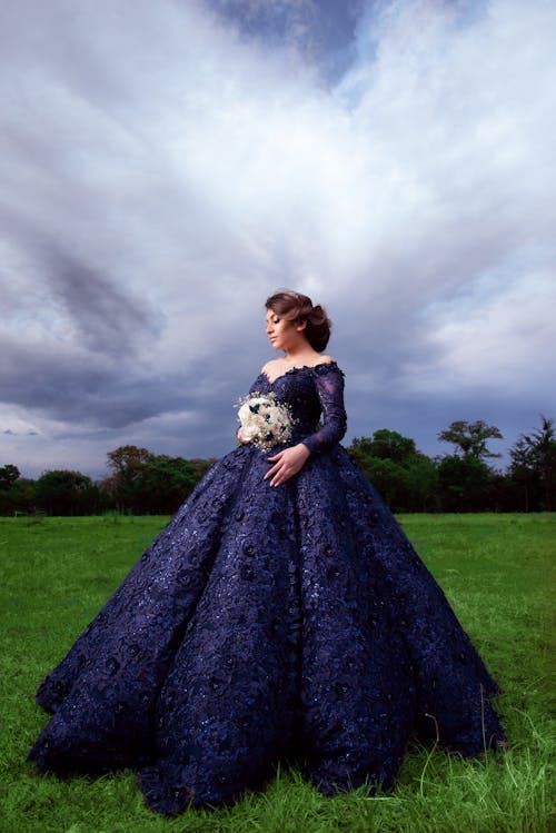 Model in Glistening Elegant Dress