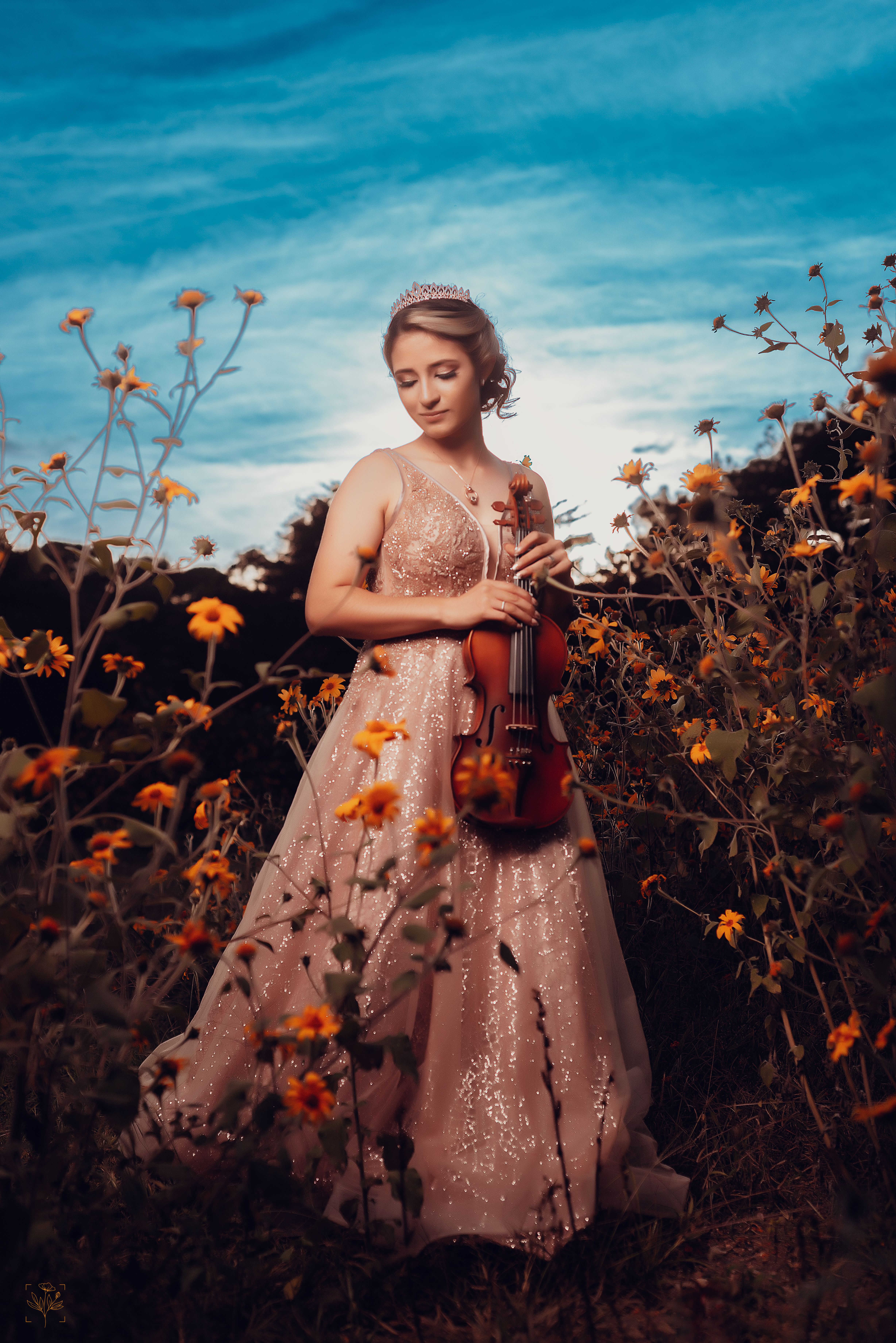 Woman in a Dress Holding a Violin · Free Stock Photo