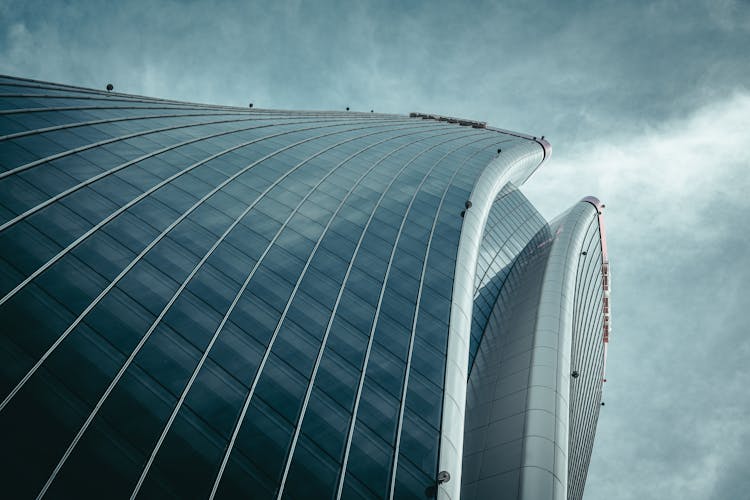 Overcast Over Skyscraper Glass Walls