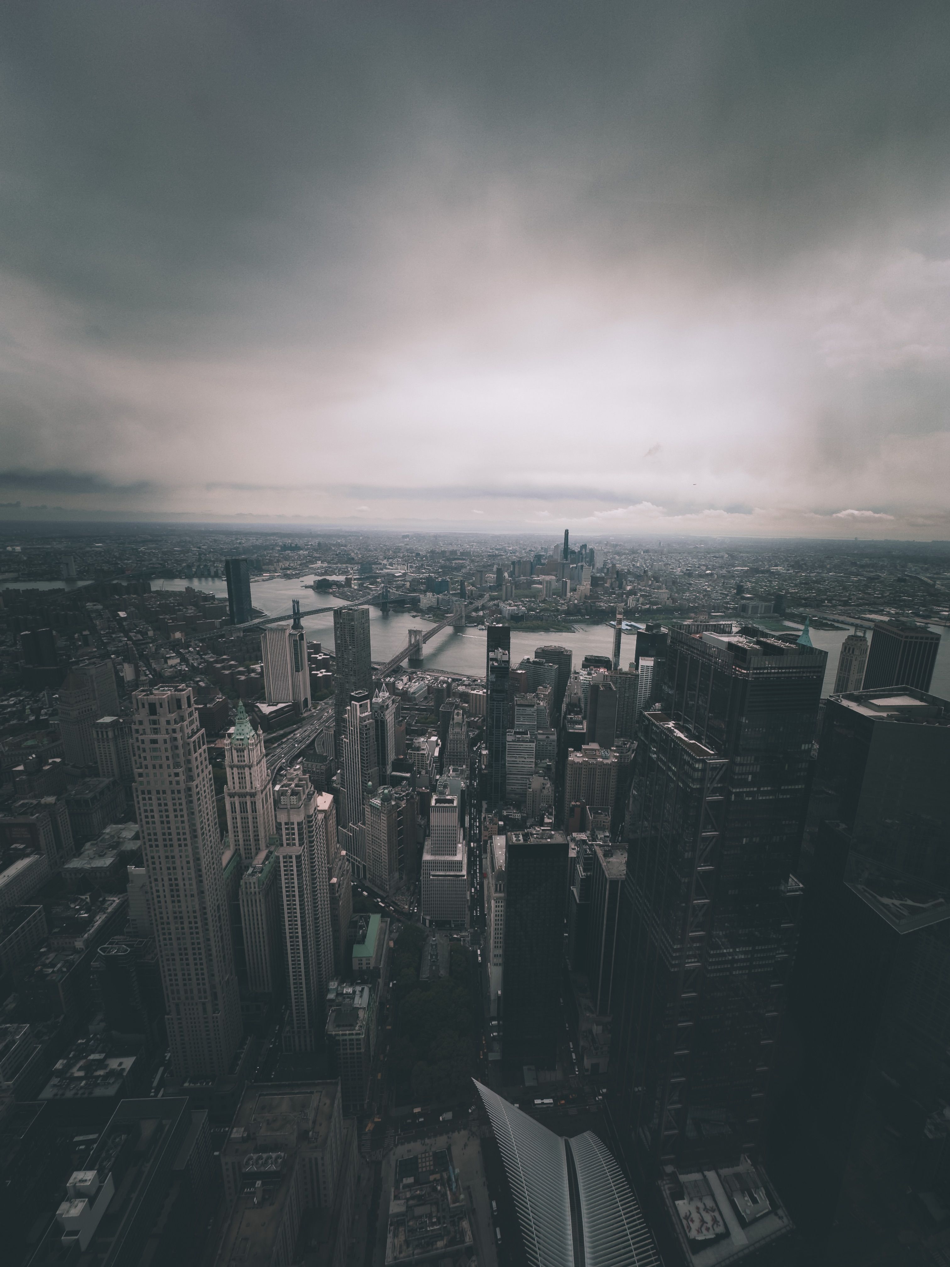 Rain Cloud over City with Skyscrapers · Free Stock Photo