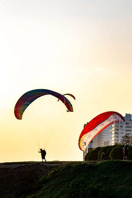 Sunlight over Person Parachuting