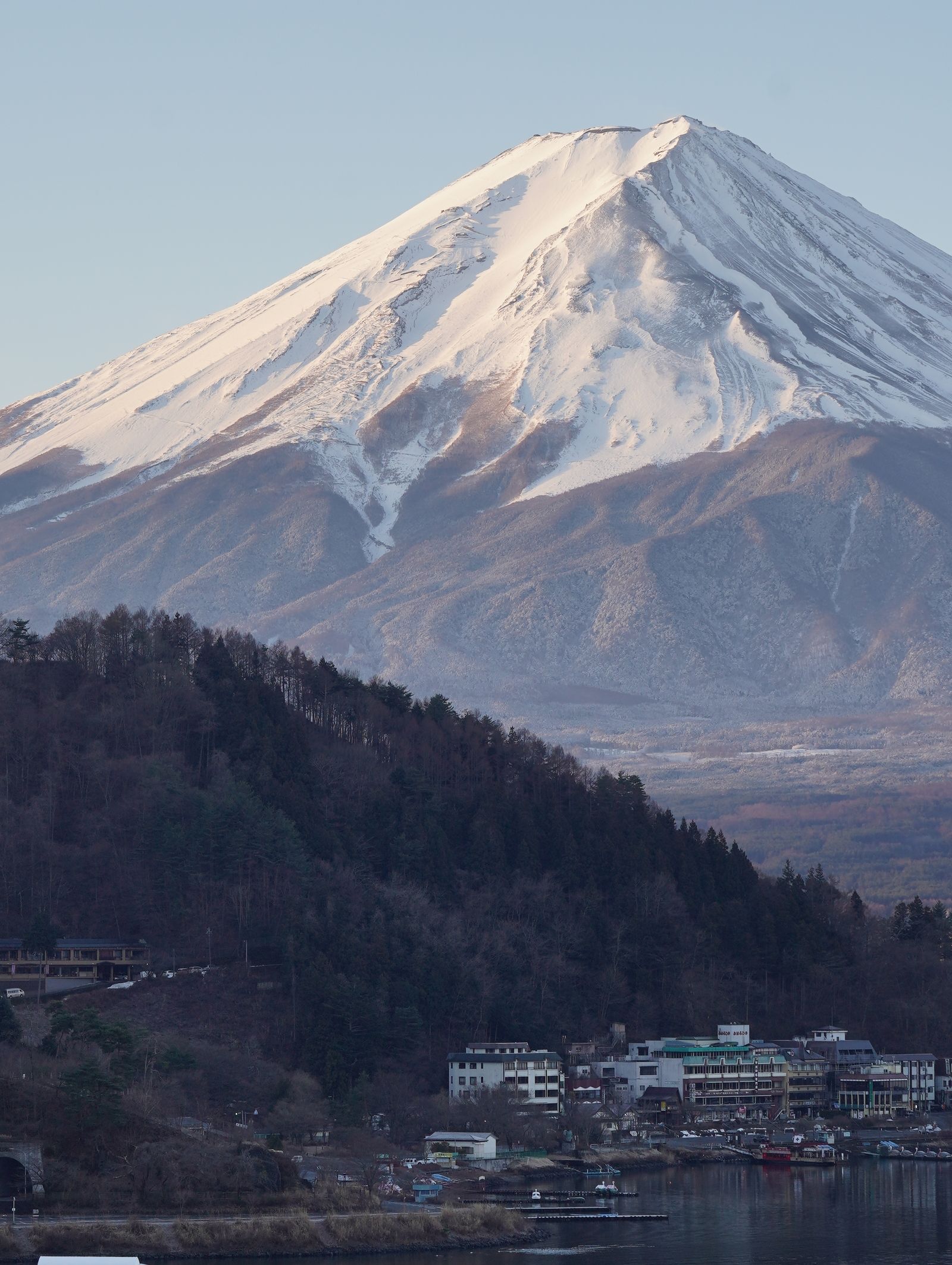 Mount Fuji above Lake Kawaguchiko Japan