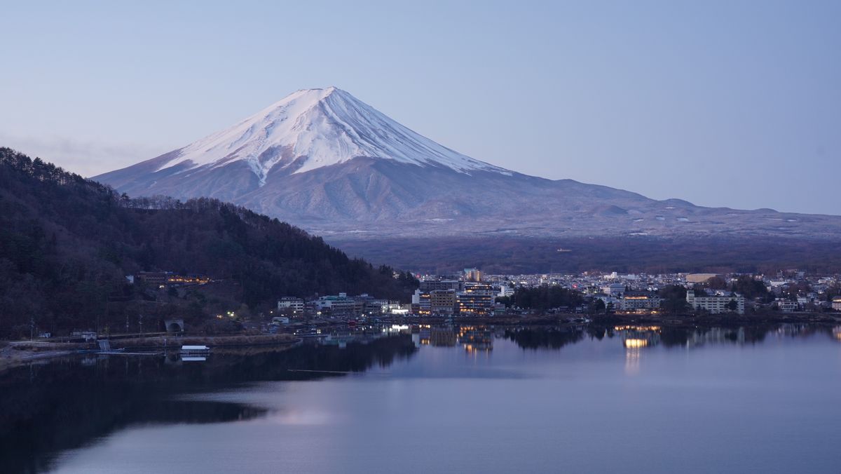 Mount Fuji reflected in Lake Kawaguchi