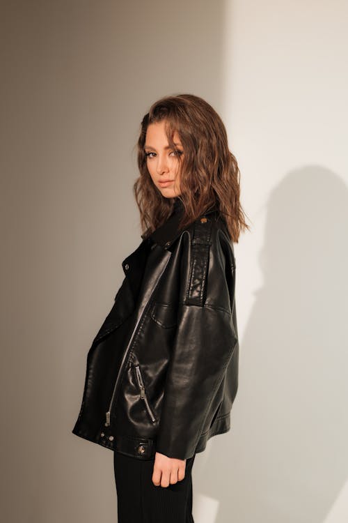 Portrait of Woman in Leather Jacket