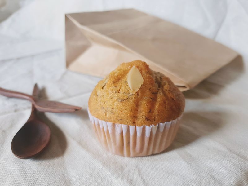 Freshly baked blueberry muffins
