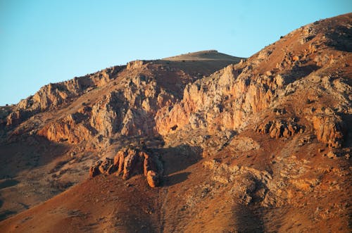 Drone Shot of Sunlit Rocks