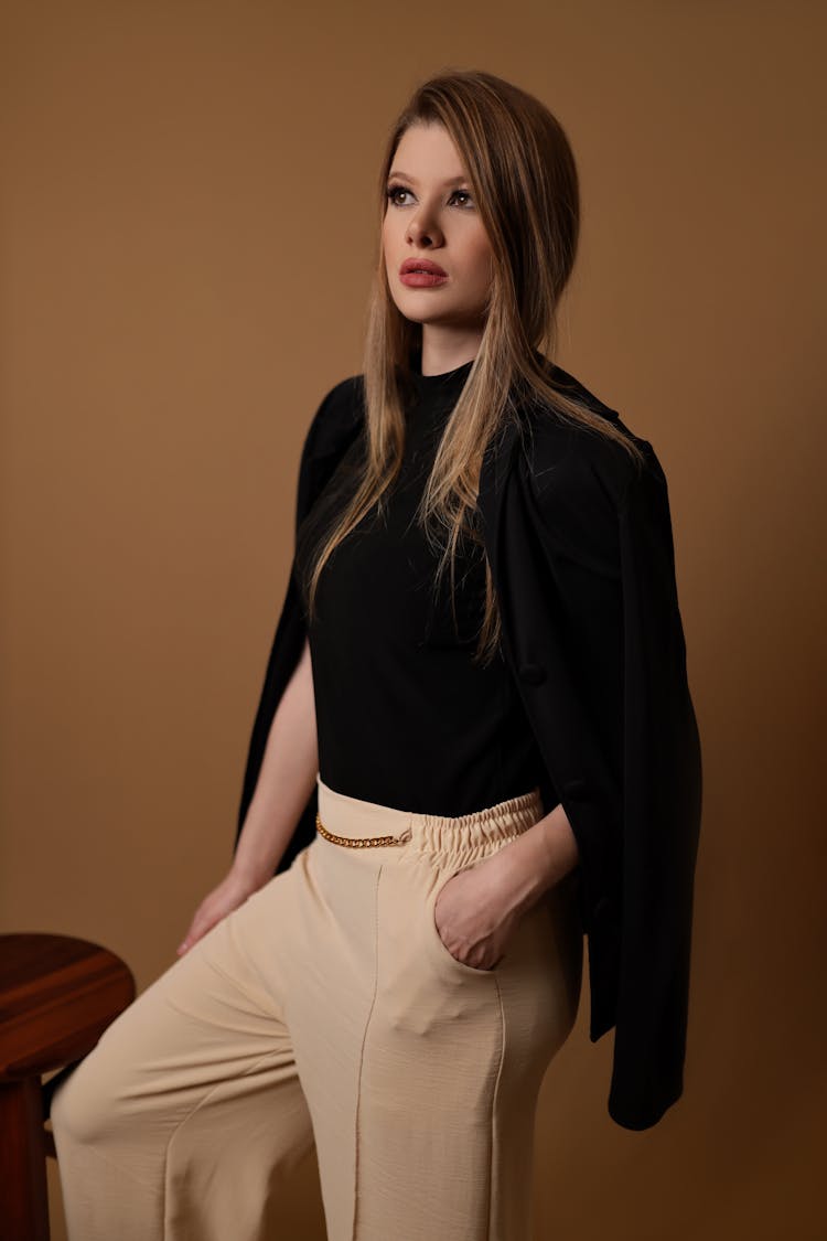 Beautiful Woman Posing In Studio