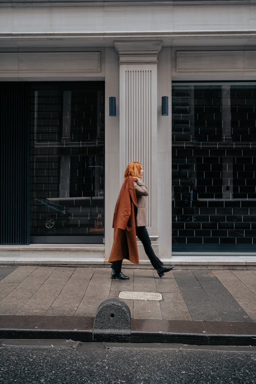 Woman Walking City Street