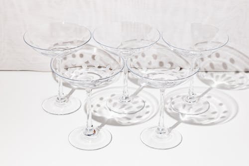 Tall desert glasses with dots