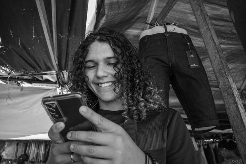 Young person using smartphone