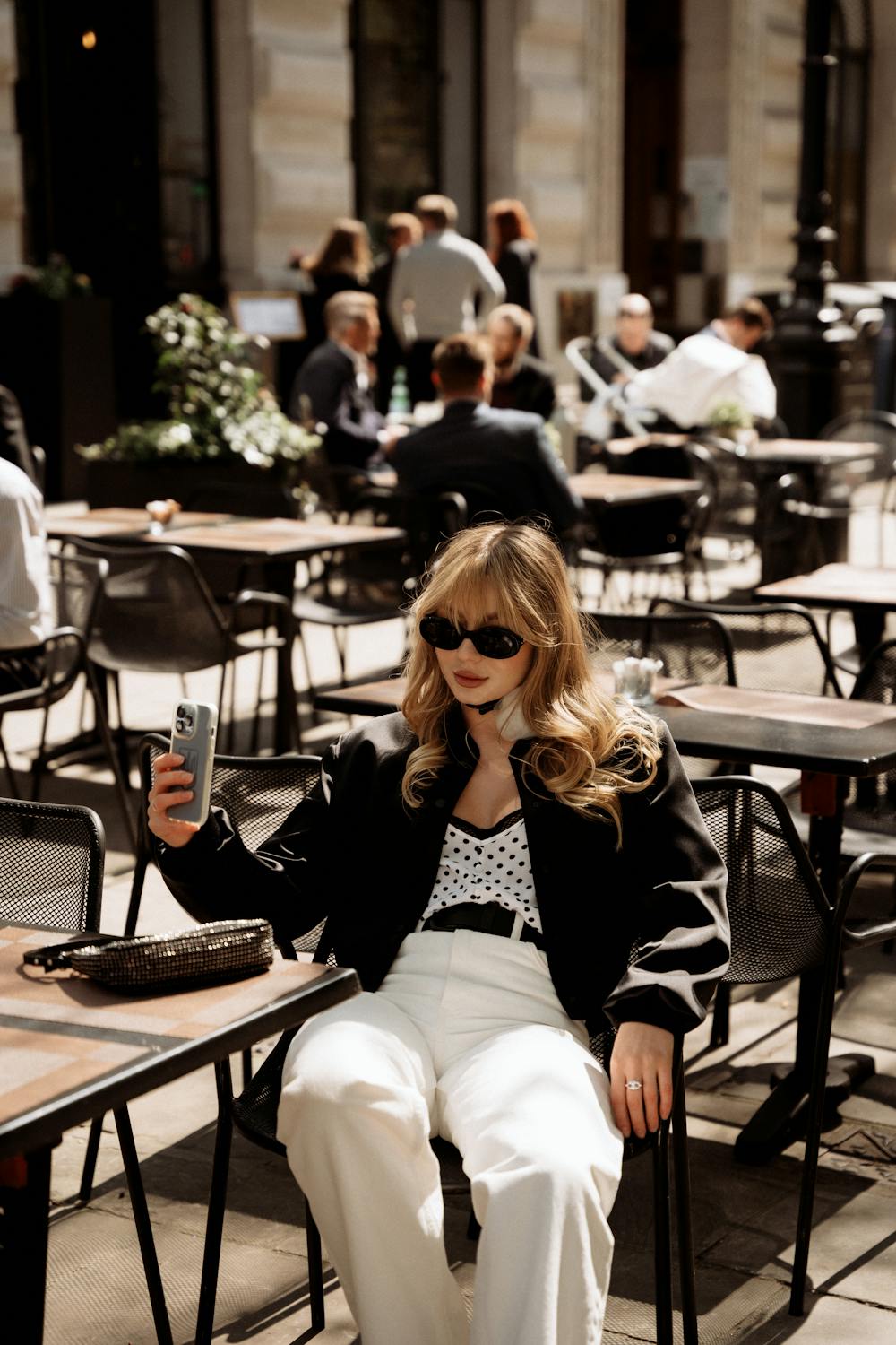 Dressed up woman taking a selfie