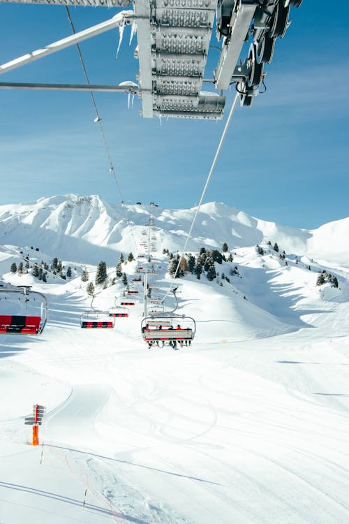 Gratis lagerfoto af bjerge, lodret skud, skilift