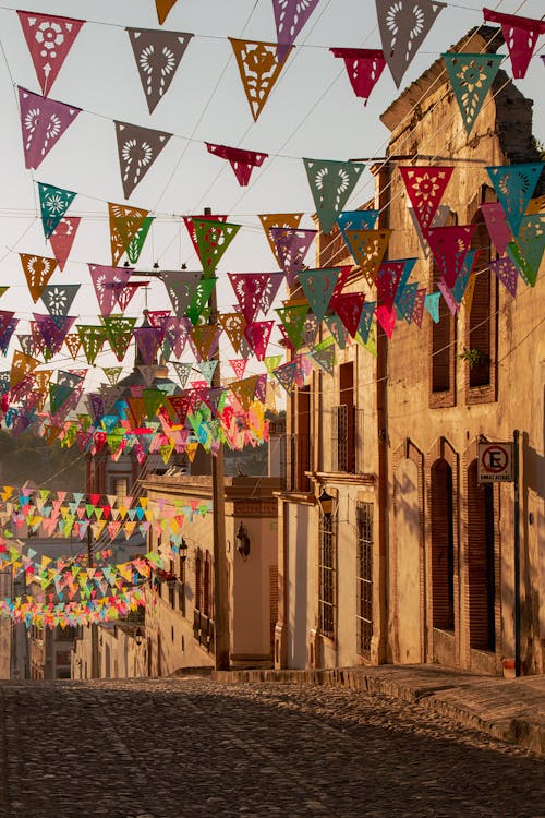 Flags Decorating Street