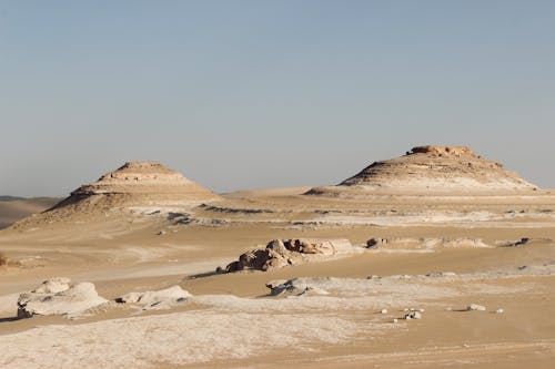 Arid Landscape with Rocks and Sand