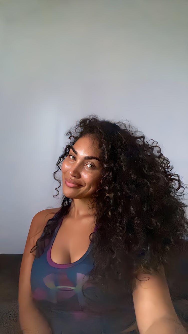 Portrait Of Woman With Curly Hair 